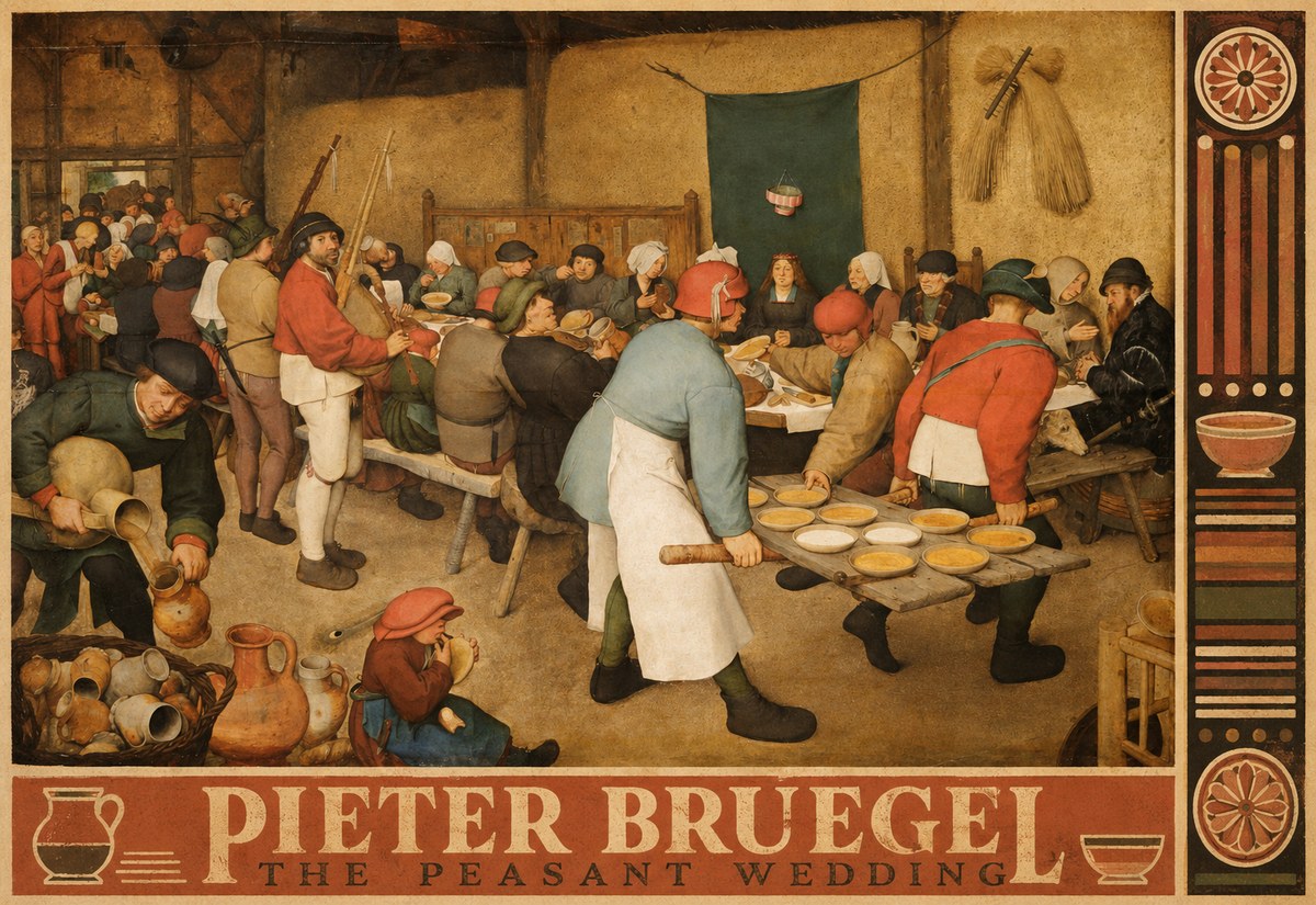 Pieter Bruegel The Peasant Wedding I No6 - Plakát