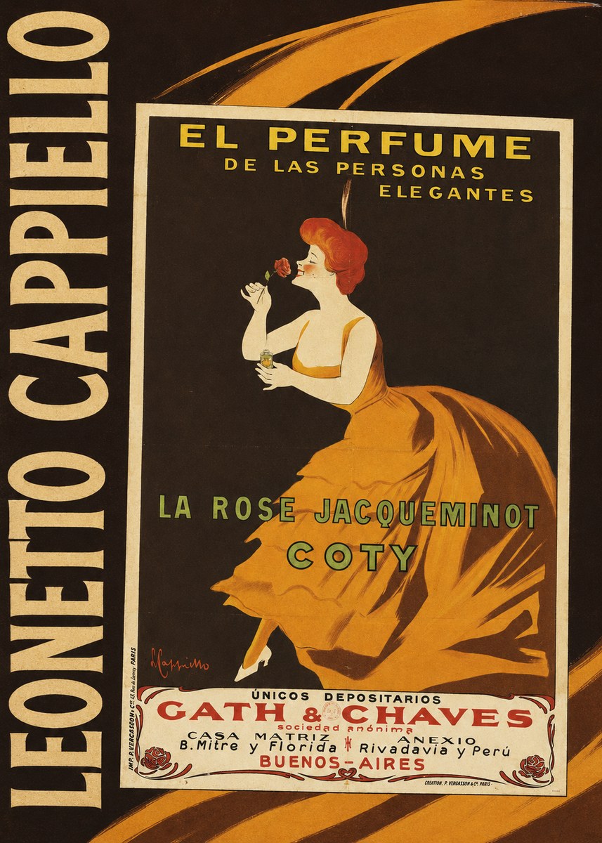 Leonetto Cappiello La Rose Jacqueminot Coty No4 - Plakát
