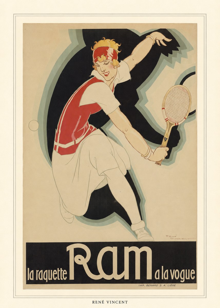 René Vincent Ram La Raquette À La Vogue No4 - Plakát