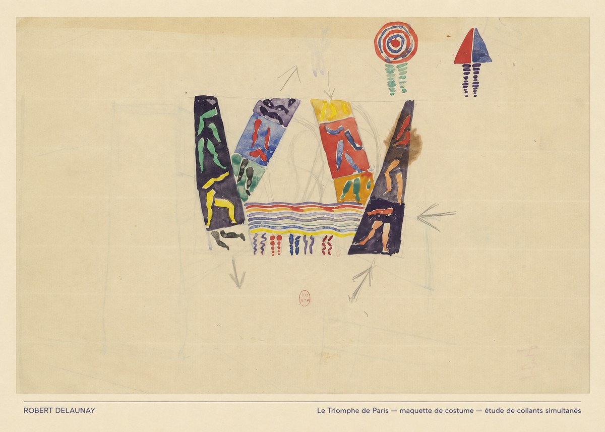 Robert Delaunay Le Triomphe De Paris — Maquette De Costume — Étude De Collants Simultanés No5 - Plakát