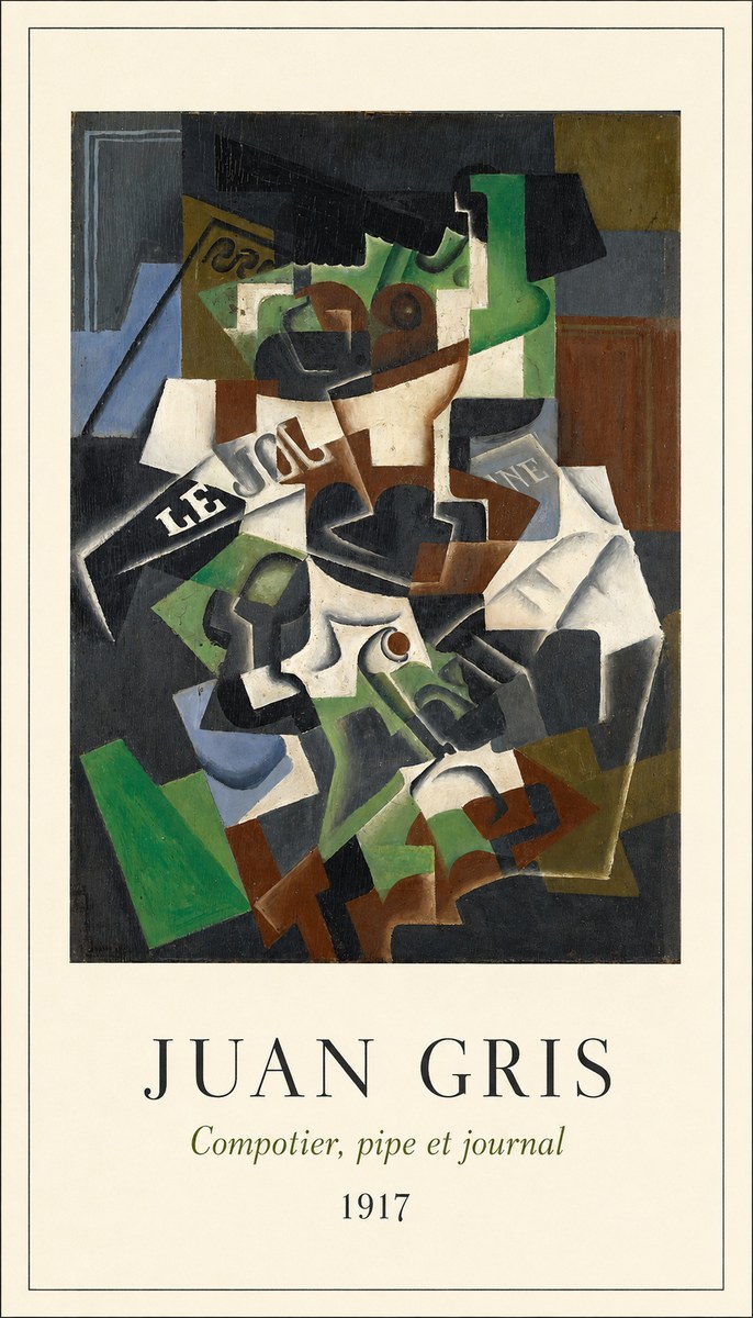 Juan Gris Compotier, Pipe Et Journal No4 - Plakát