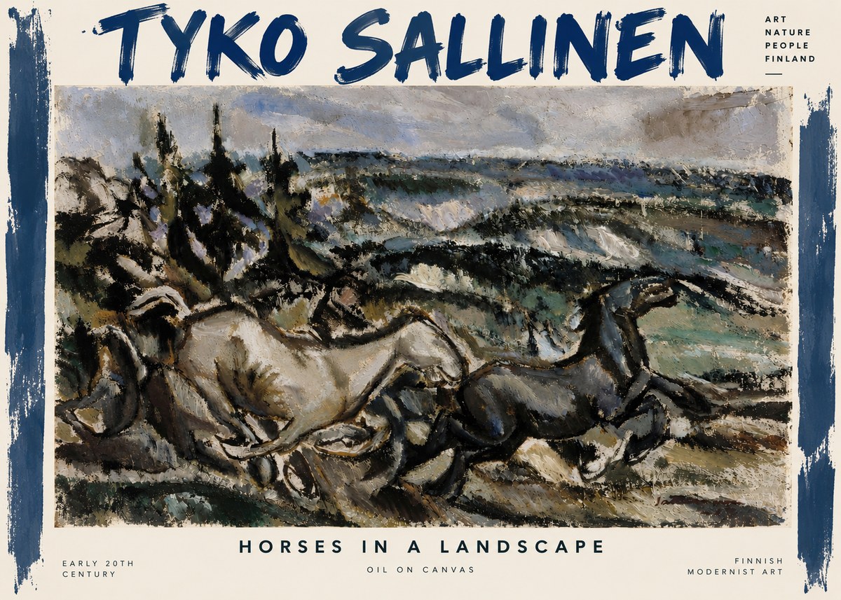 Tyko Sallinen Horses in a Landscape No4 - Plakát