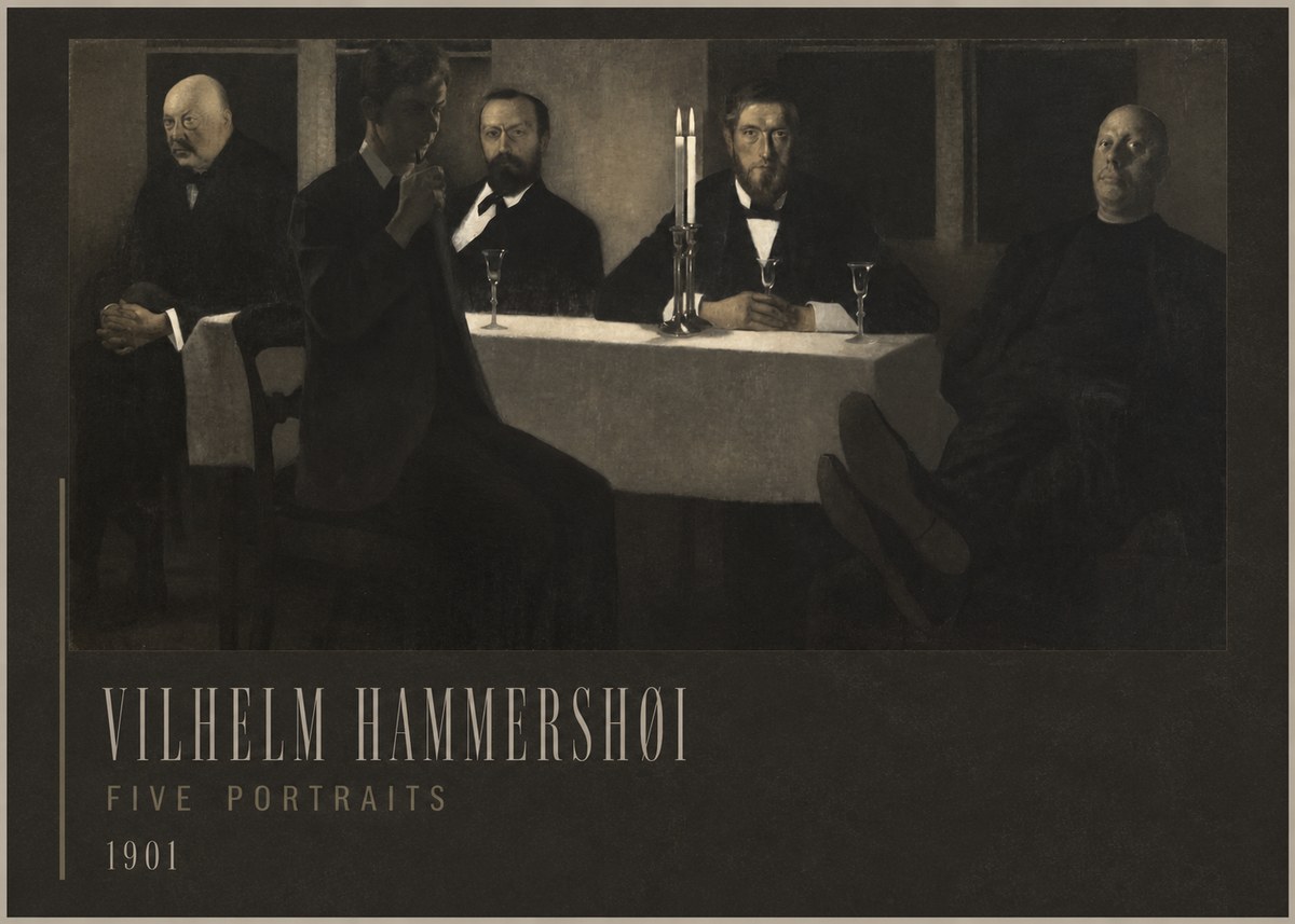Vilhelm Hammershøi Five Portraits I No2 - Plakát