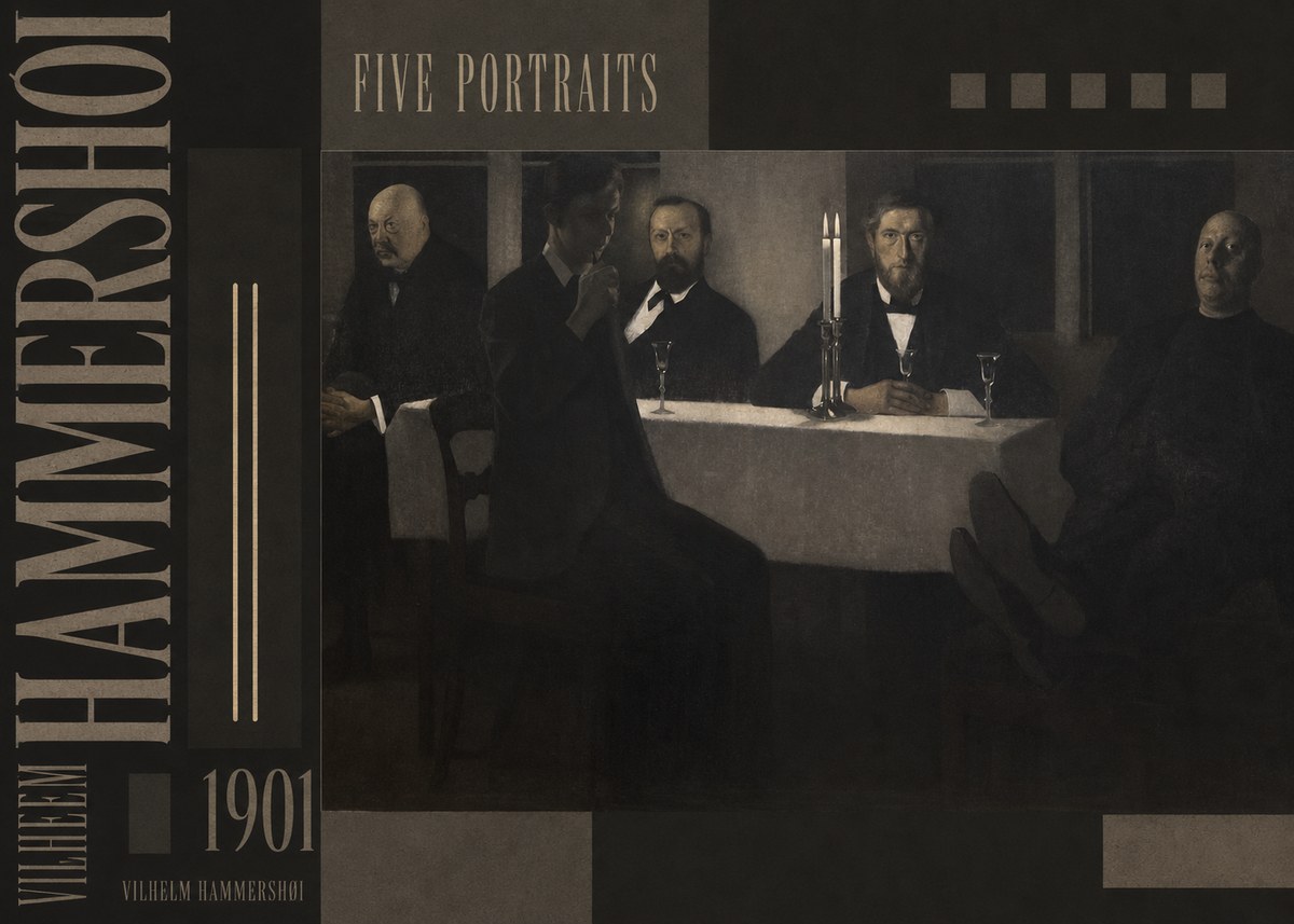 Vilhelm Hammershøi Five Portraits I No5 - Plakát