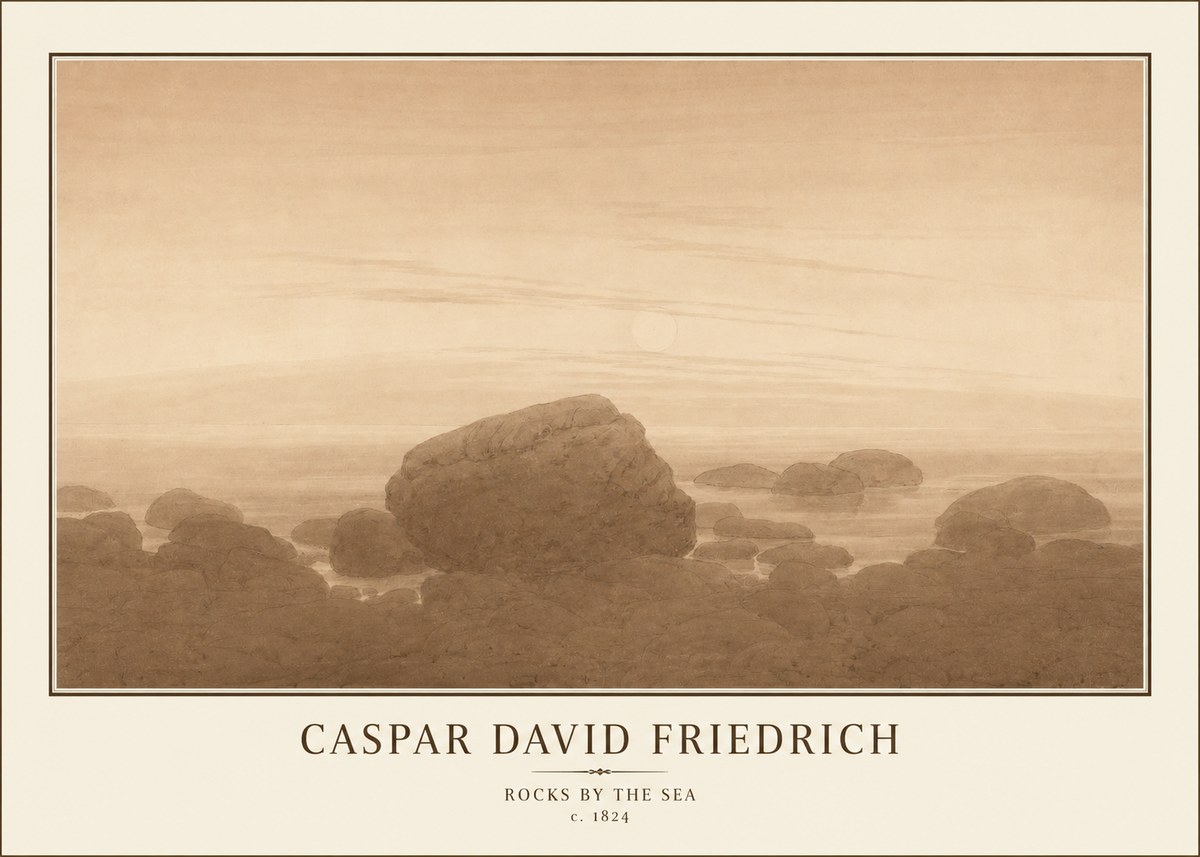 Caspar David Friedrich Rocks by the Sea No1 - Plakát