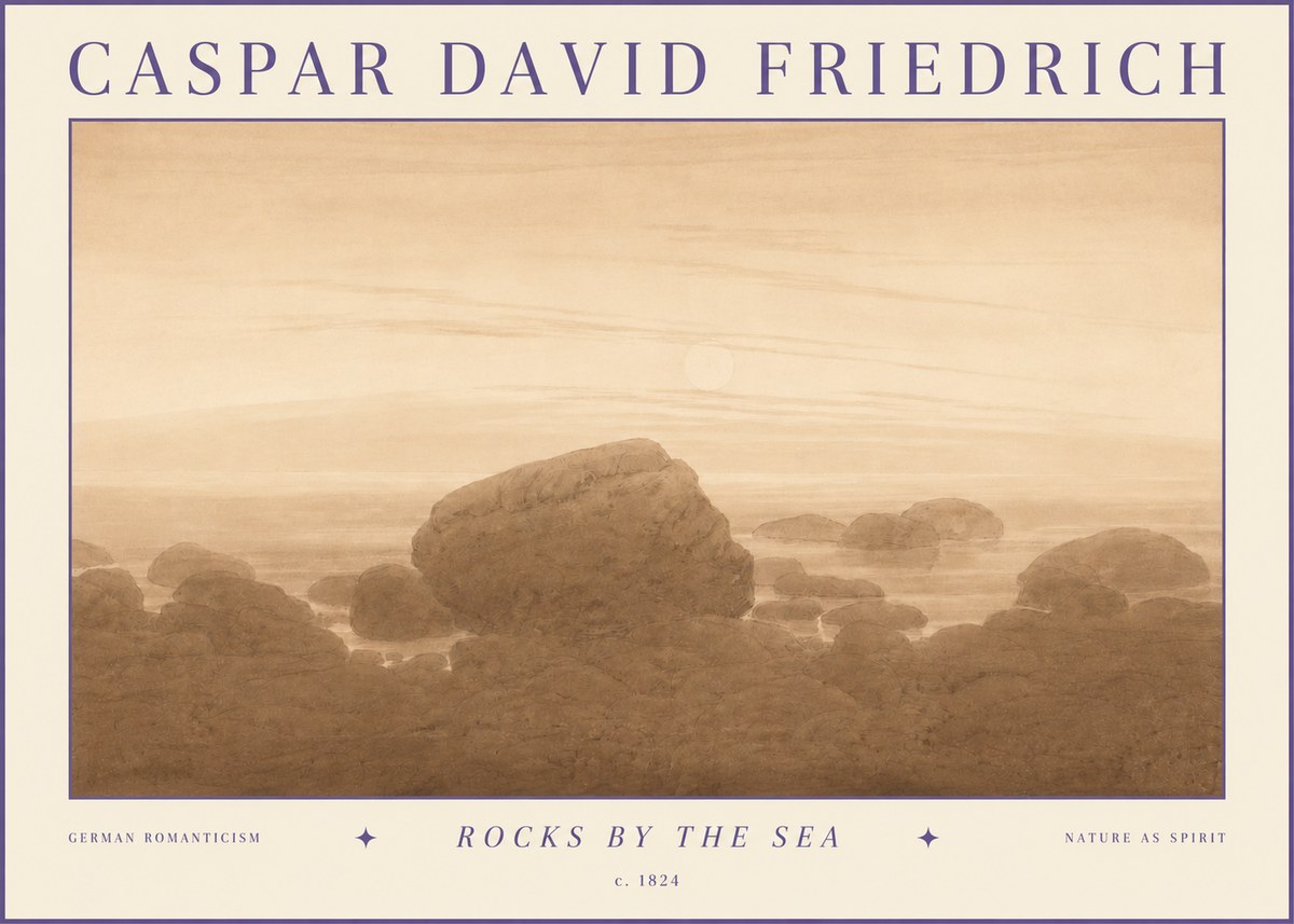 Caspar David Friedrich Rocks by the Sea No3 - Plakát