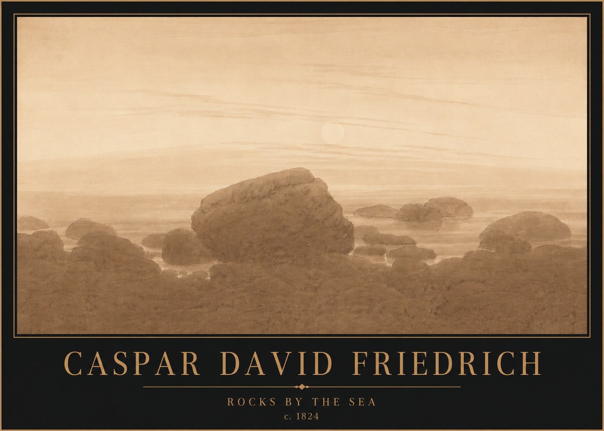 Caspar David Friedrich Rocks by the Sea No4 - Plakát