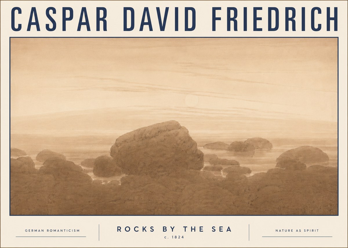 Caspar David Friedrich Rocks by the Sea No5 - Plakát