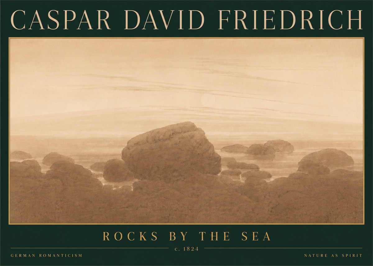 Caspar David Friedrich Rocks by the Sea No6 - Plakát