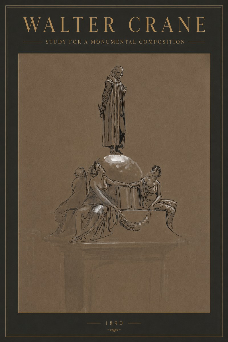 Walter Crane Study for a Monumental Composition No2 - Plakát