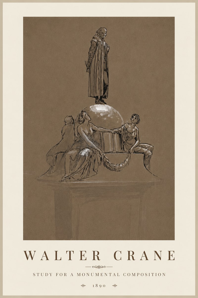 Walter Crane Study for a Monumental Composition No3 - Plakát