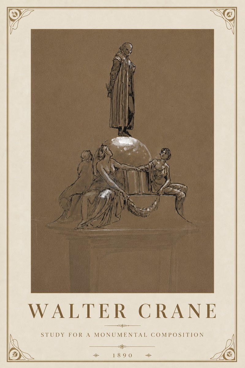 Walter Crane Study for a Monumental Composition No5 - Plakát