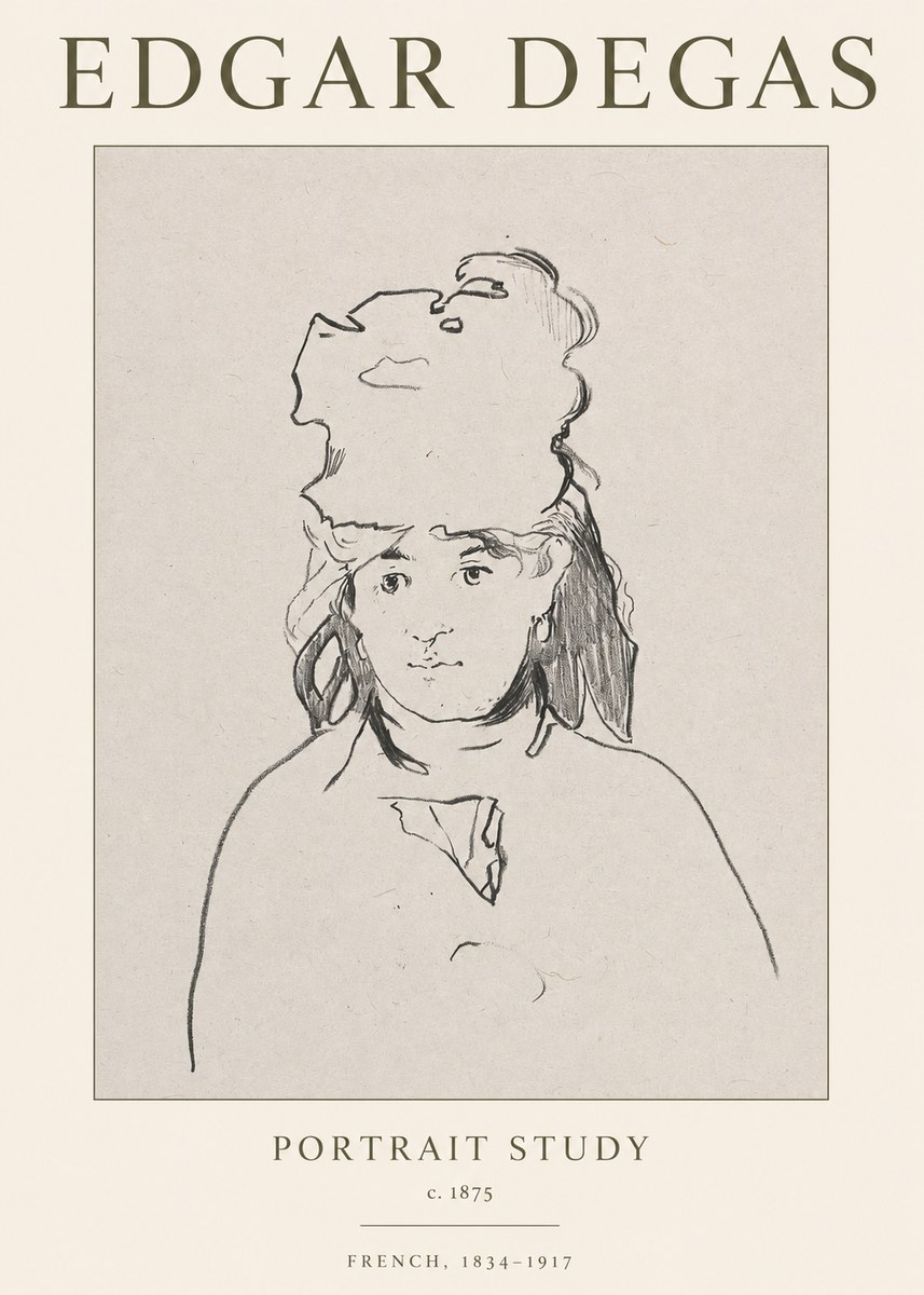 Edgar Degas Portrait Study No1 - Plakát