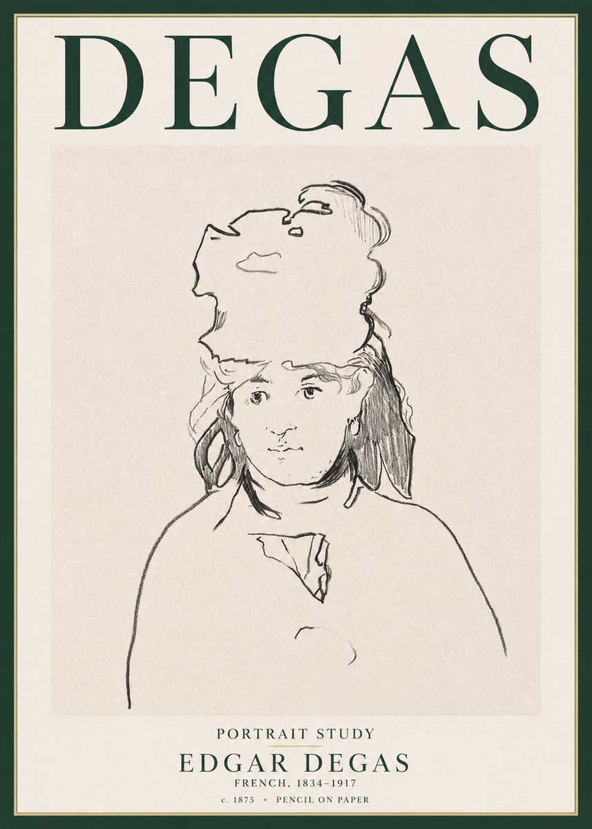 Edgar Degas Portrait Study No3 - Plakát