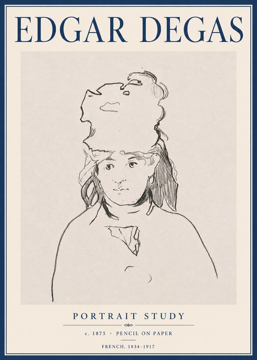Edgar Degas Portrait Study No6 - Plakát