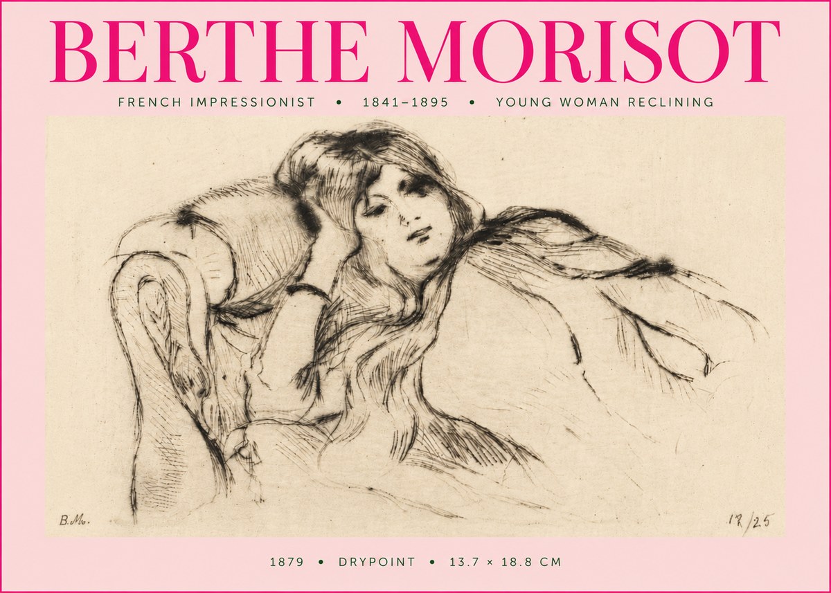 Berthe Morisot Young Woman Reclining II No5 - Plakát