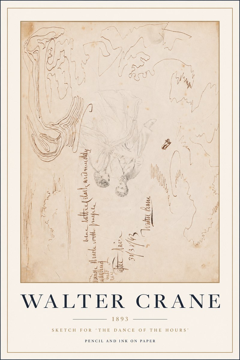 Walter Crane Sketch for 'the Dance of the Hours' No3 - Plakát