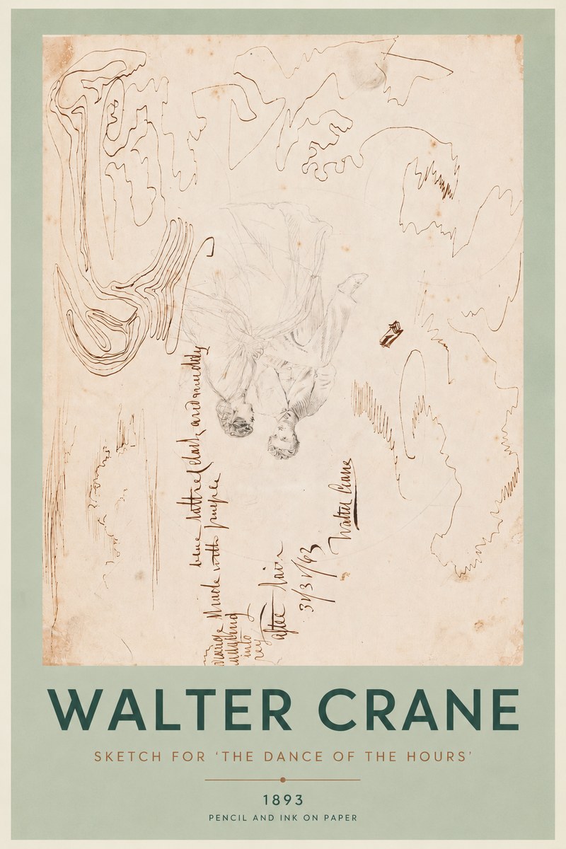 Walter Crane Sketch for 'the Dance of the Hours' No4 - Plakát