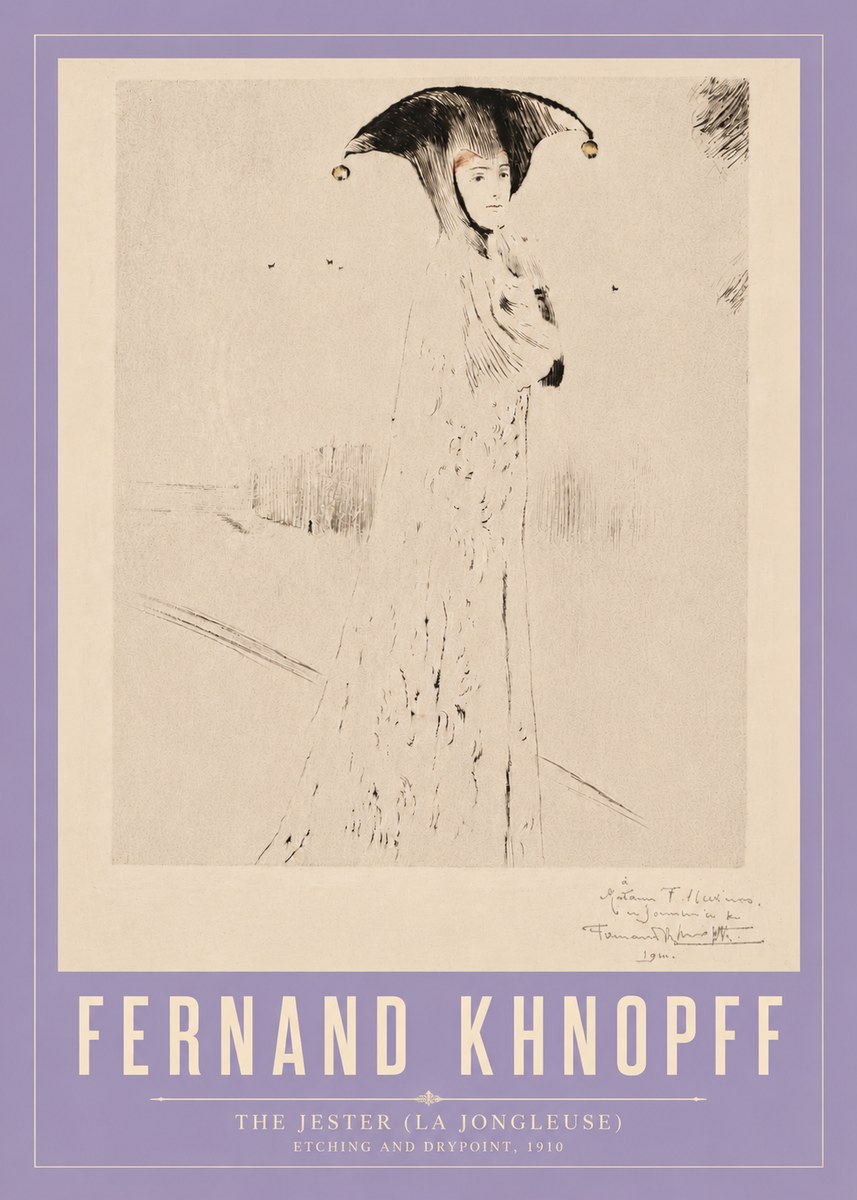Fernand Khnopff The Jester (La Jongleuse) No4 - Plakát