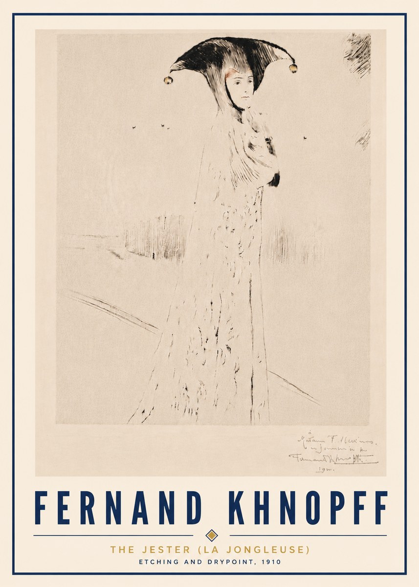 Fernand Khnopff The Jester (La Jongleuse) No5 - Plakát