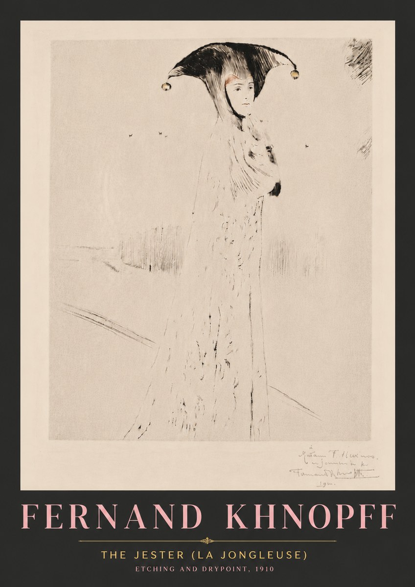 Fernand Khnopff The Jester (La Jongleuse) No6 - Plakát
