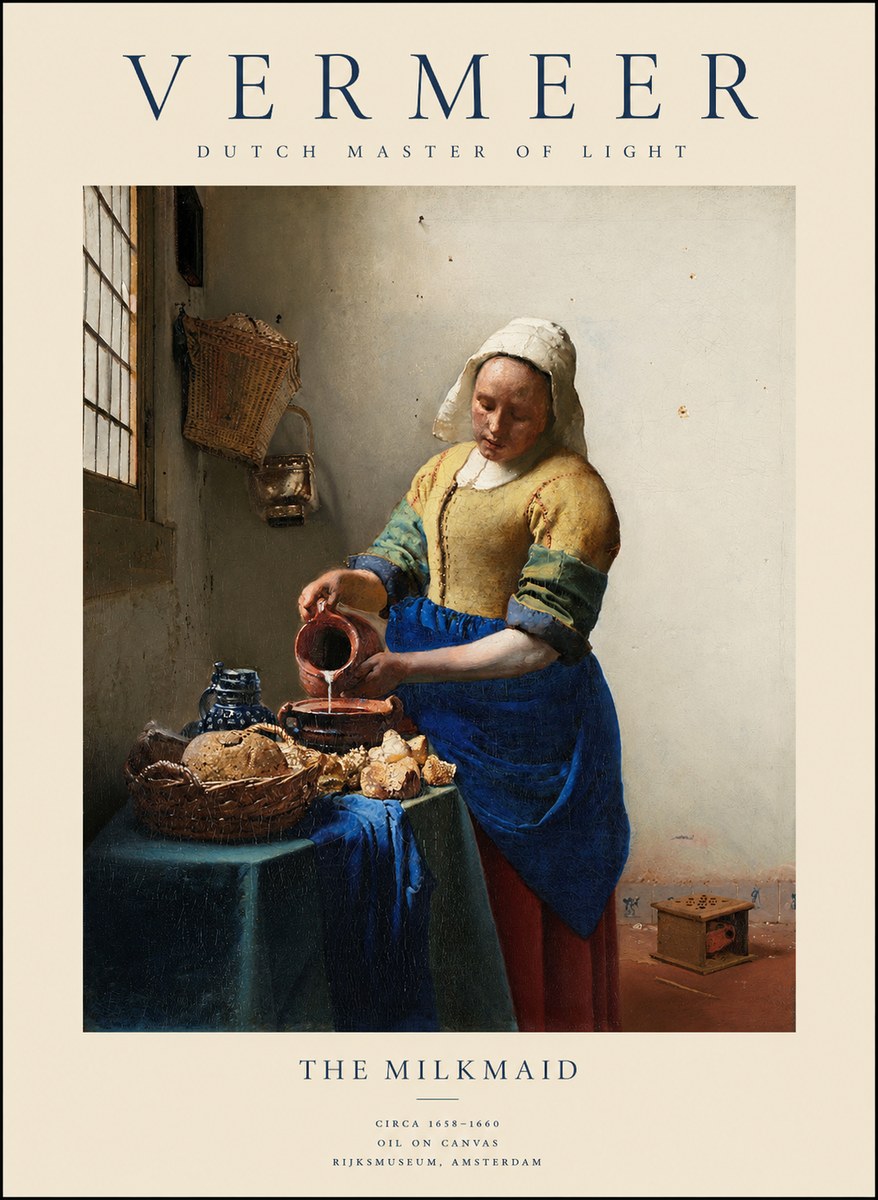Vermeer The Milkmaid No1 - Plakát