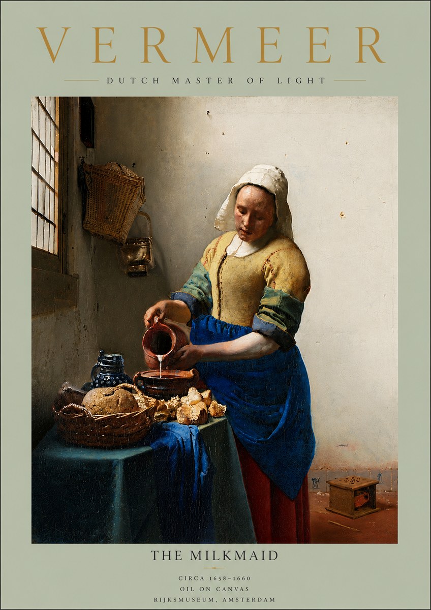 Vermeer The Milkmaid No5 - Plakát