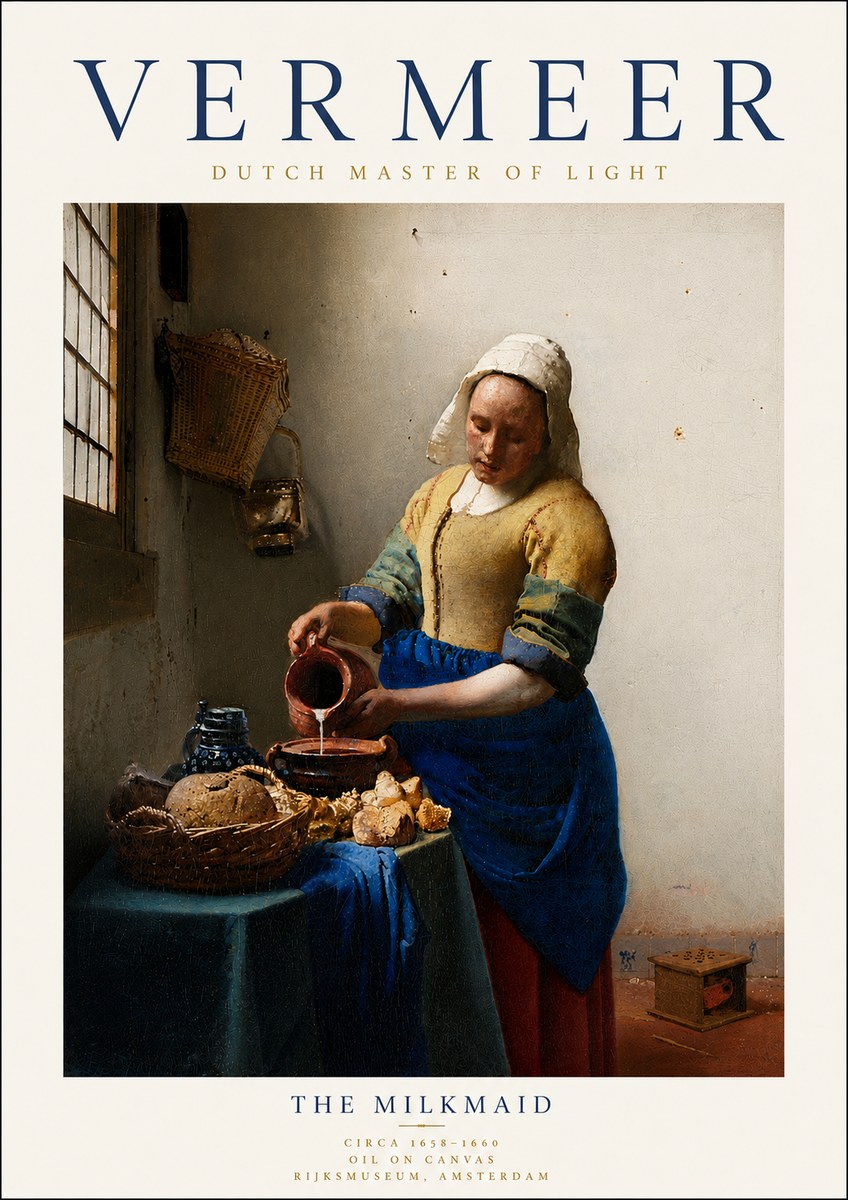Vermeer The Milkmaid No6 - Plakát