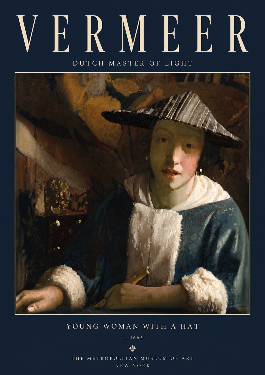 Vermeer Young Woman with a Hat No2 - Plakát