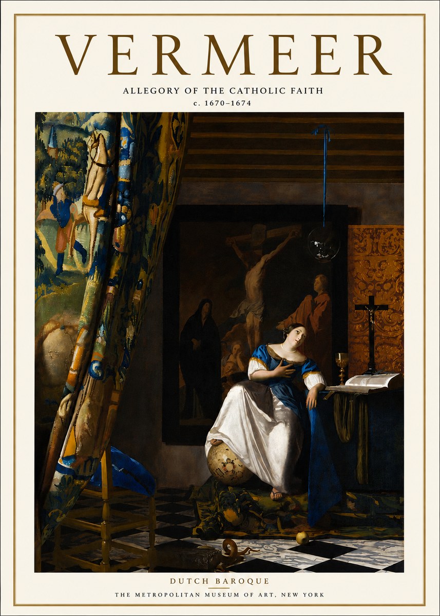 Vermeer Allegory of the Catholic Faith No5 - Plakát