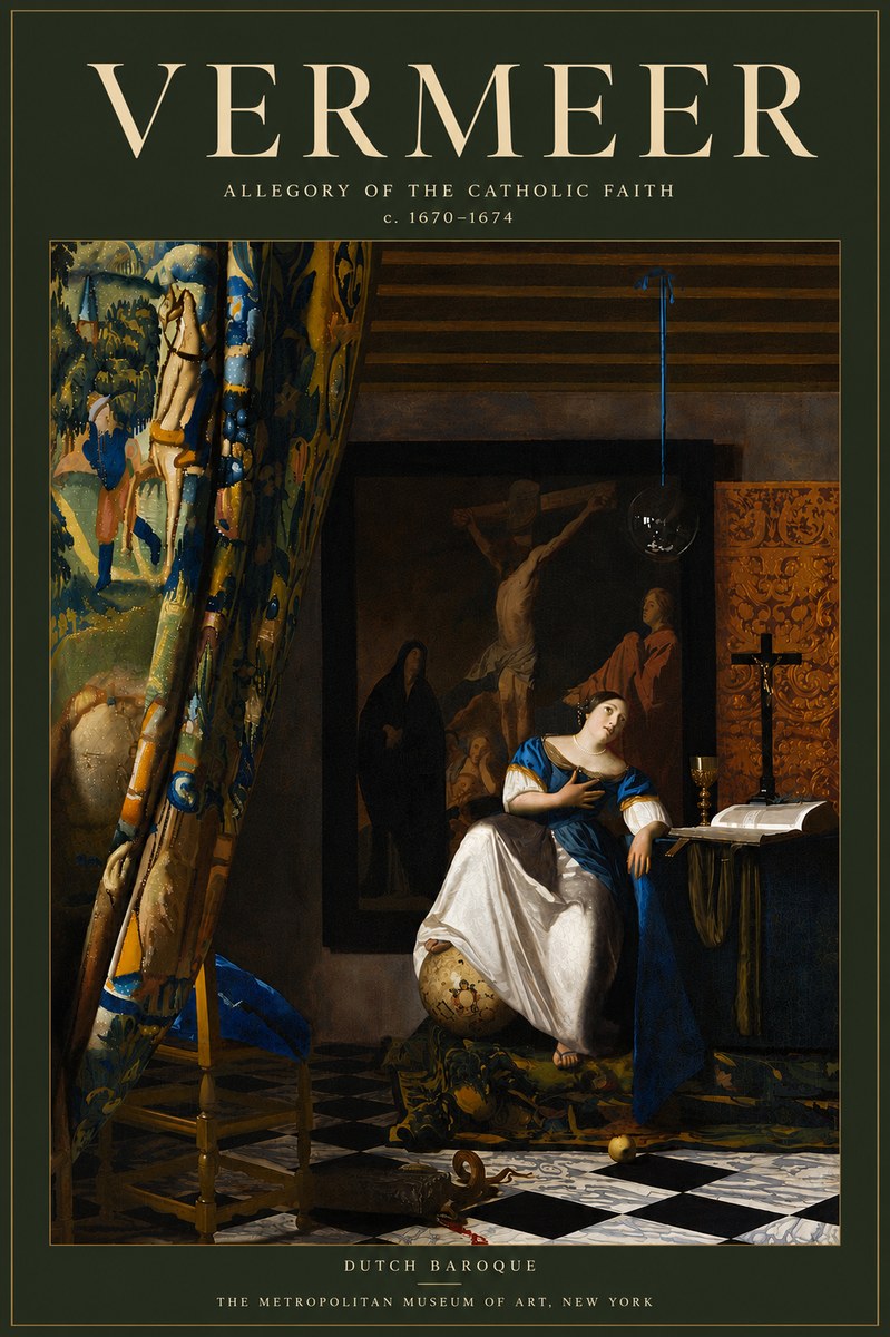 Vermeer Allegory of the Catholic Faith No6 - Plakát