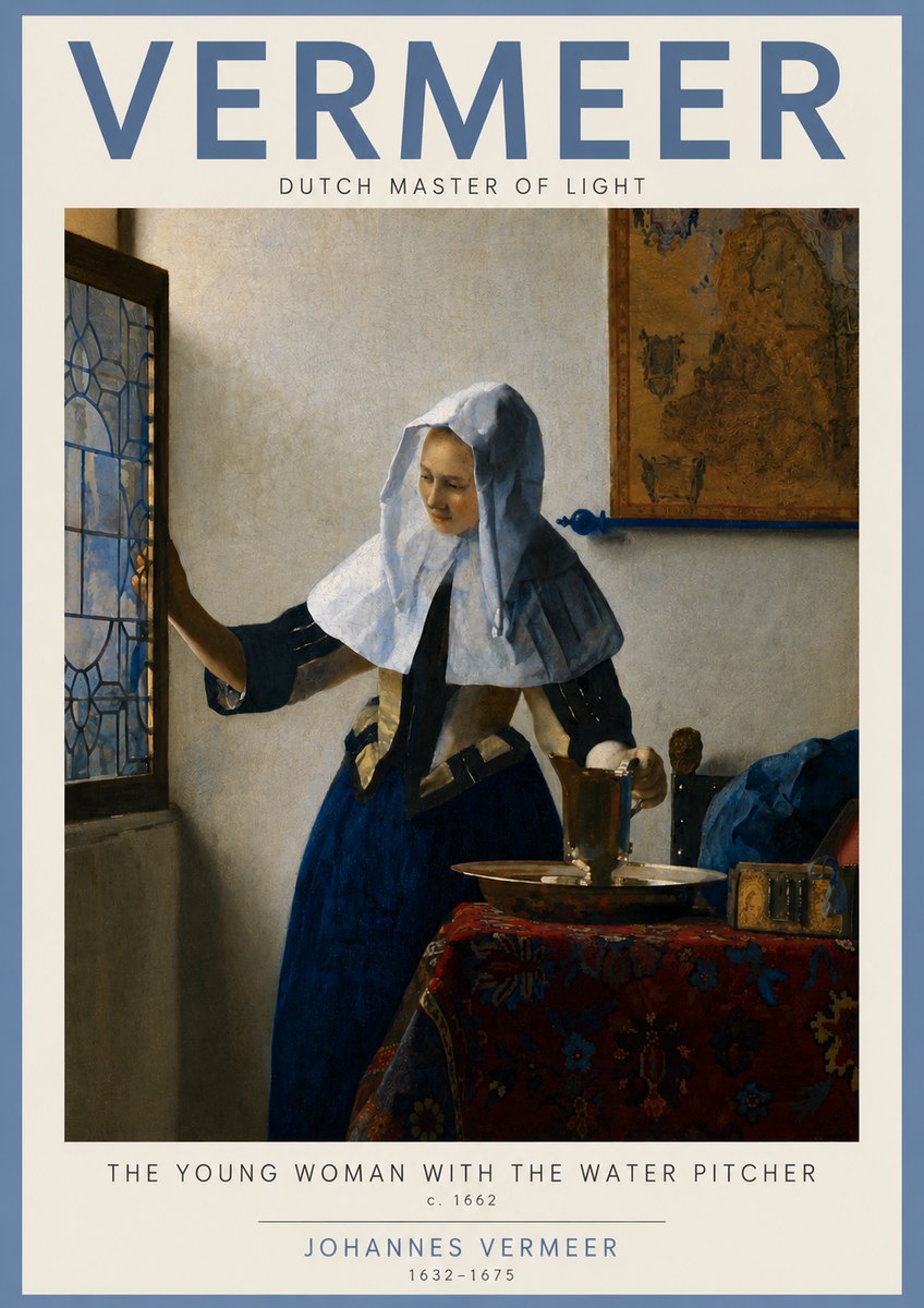 Vermeer The Young Woman with the Water Pitcher No3 - Plakát