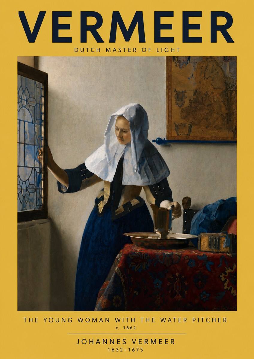 Vermeer The Young Woman with the Water Pitcher No4 - Plakát