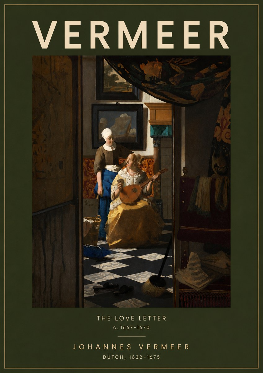 Vermeer The Love Letter No5 - Plakát