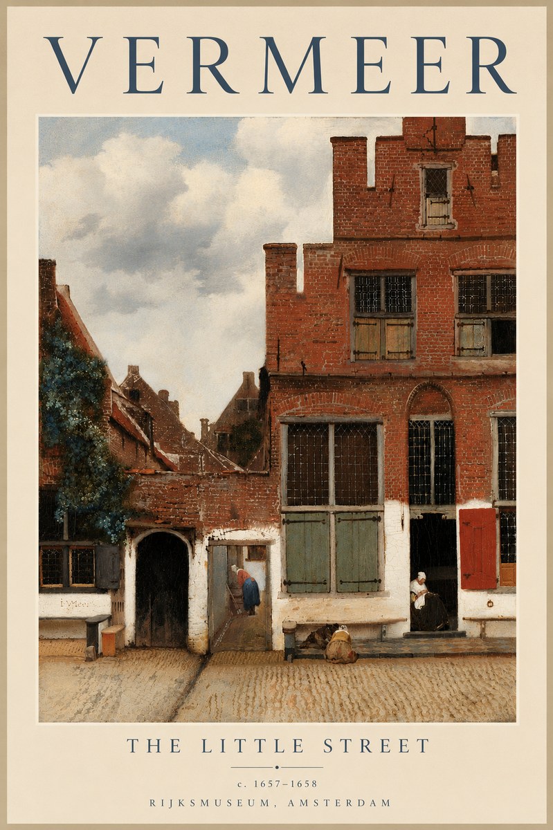 Vermeer The Little Street No5 - Plakát