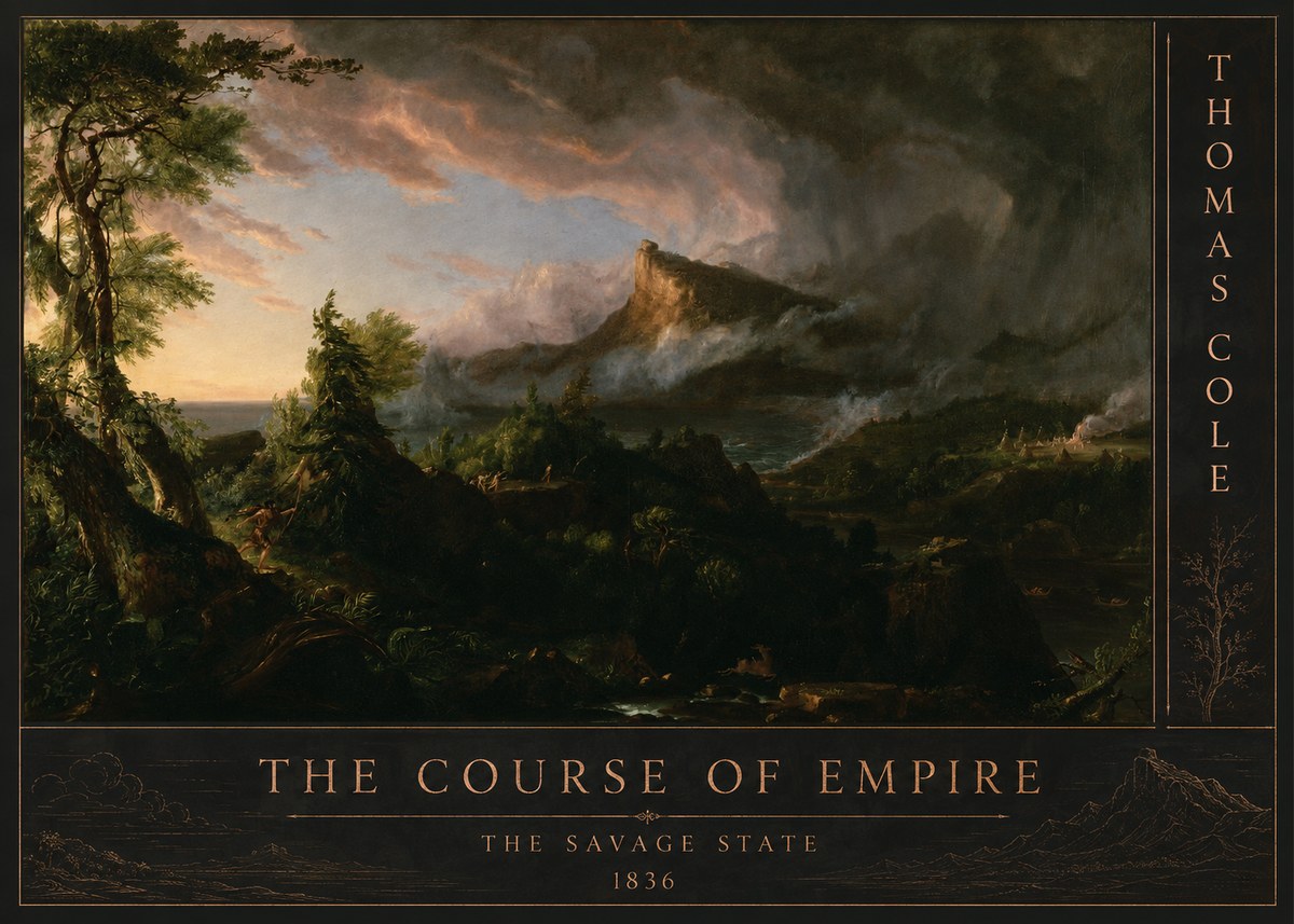 Thomas Cole The Course of Empire: the Savage State I No2 - Plakát