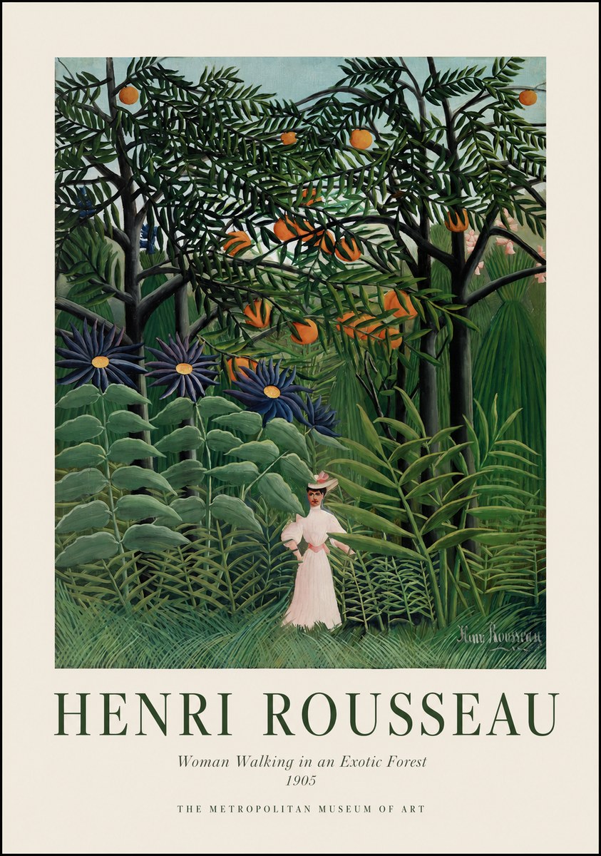 Rousseau Woman Walking in an Exotic Forest No1 - Plakát