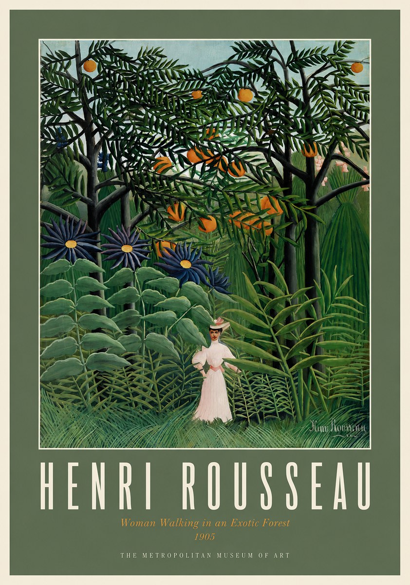 Rousseau Woman Walking in an Exotic Forest No2 - Plakát