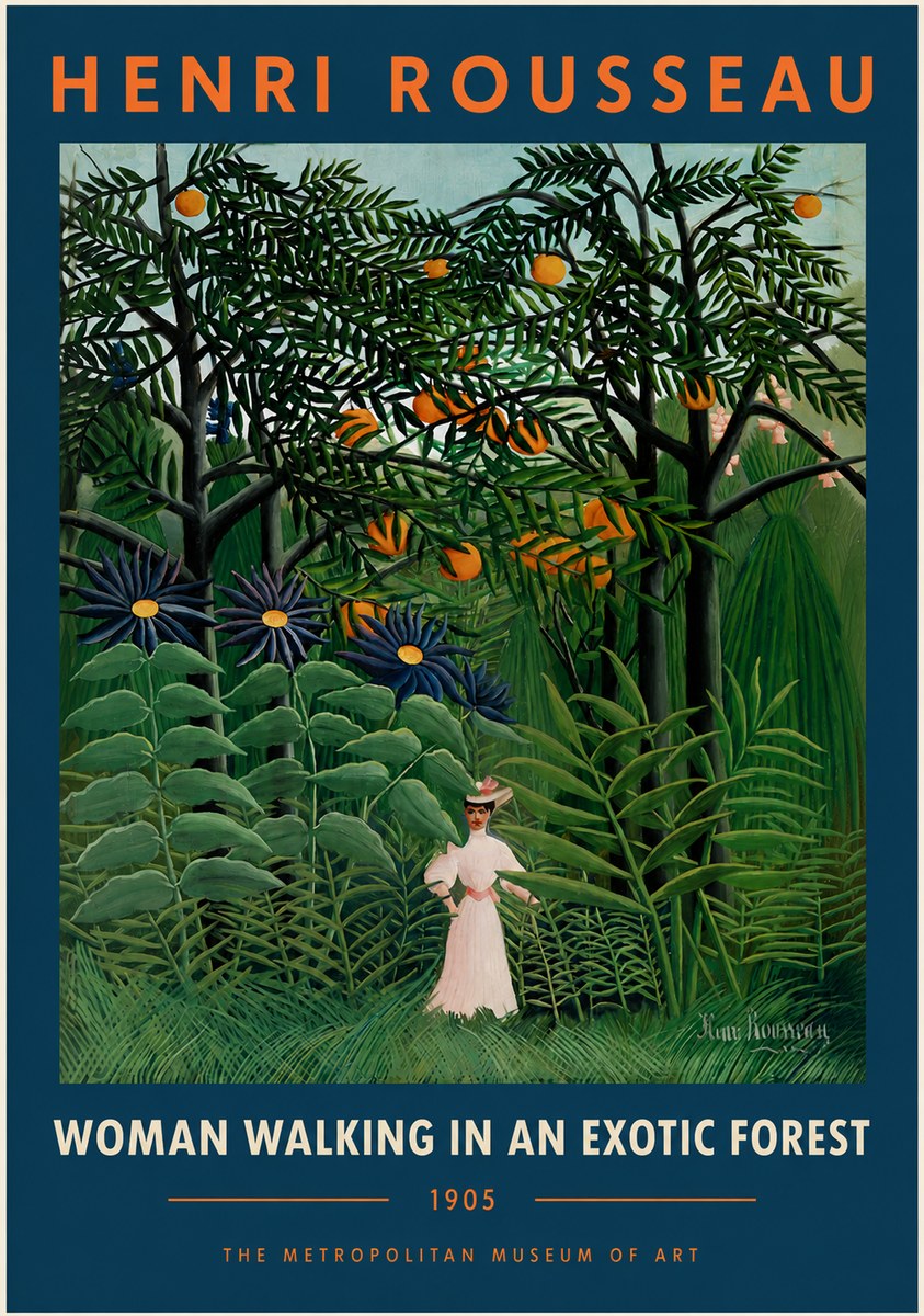 Rousseau Woman Walking in an Exotic Forest No5 - Plakát