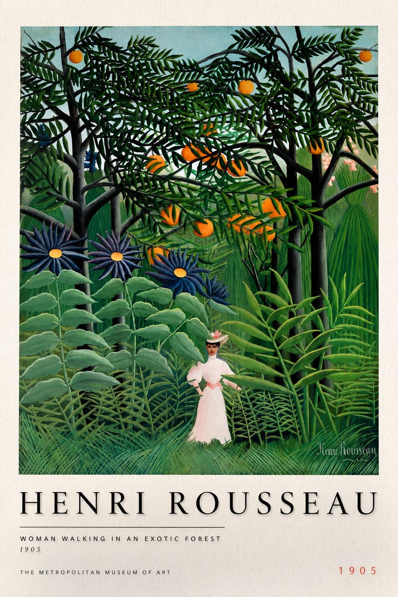 Rousseau Woman Walking in an Exotic Forest No6 - Plakát