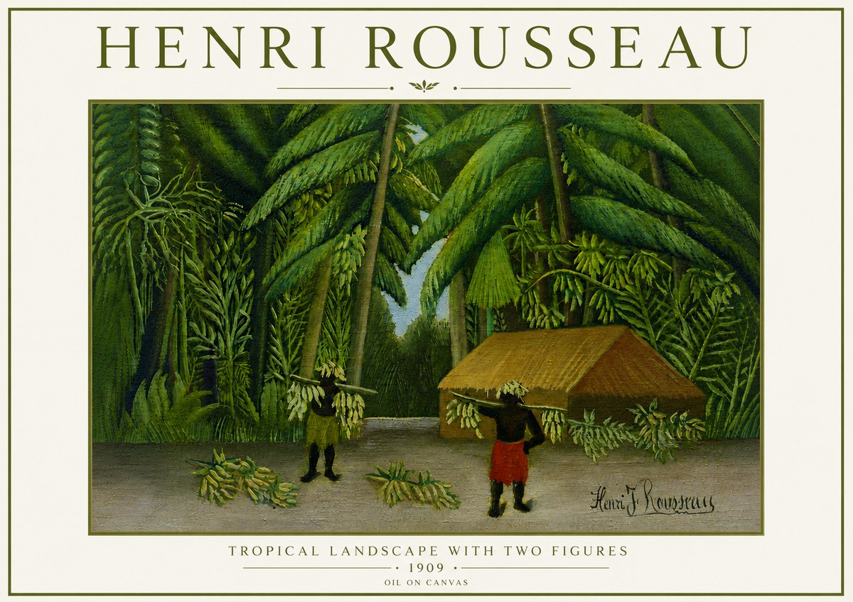 Rousseau Tropical Landscape with Two Figures No6 - Plakát