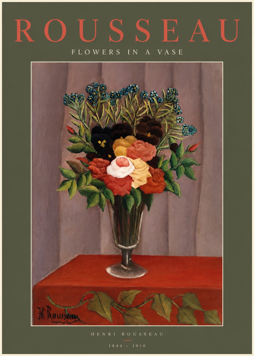 Rousseau Flowers in a Vase No2 - Plakát
