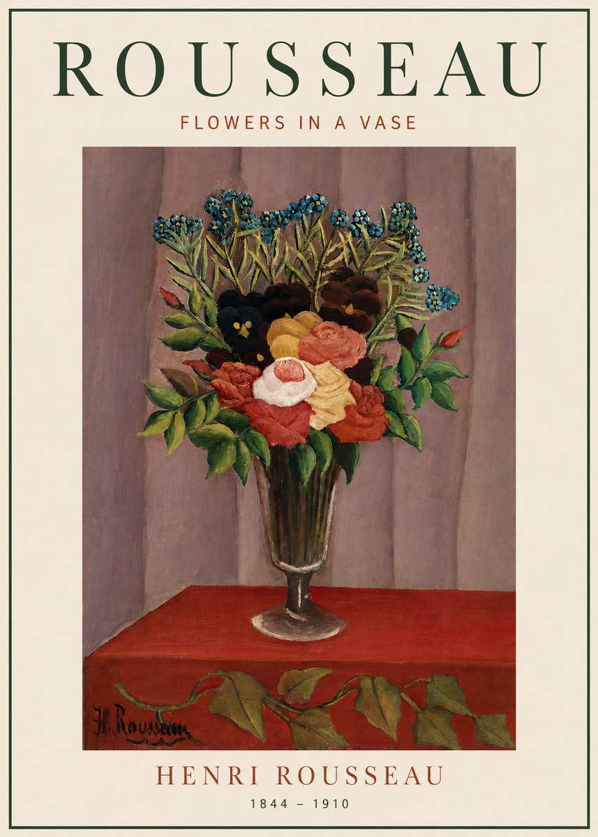 Rousseau Flowers in a Vase No4 - Plakát