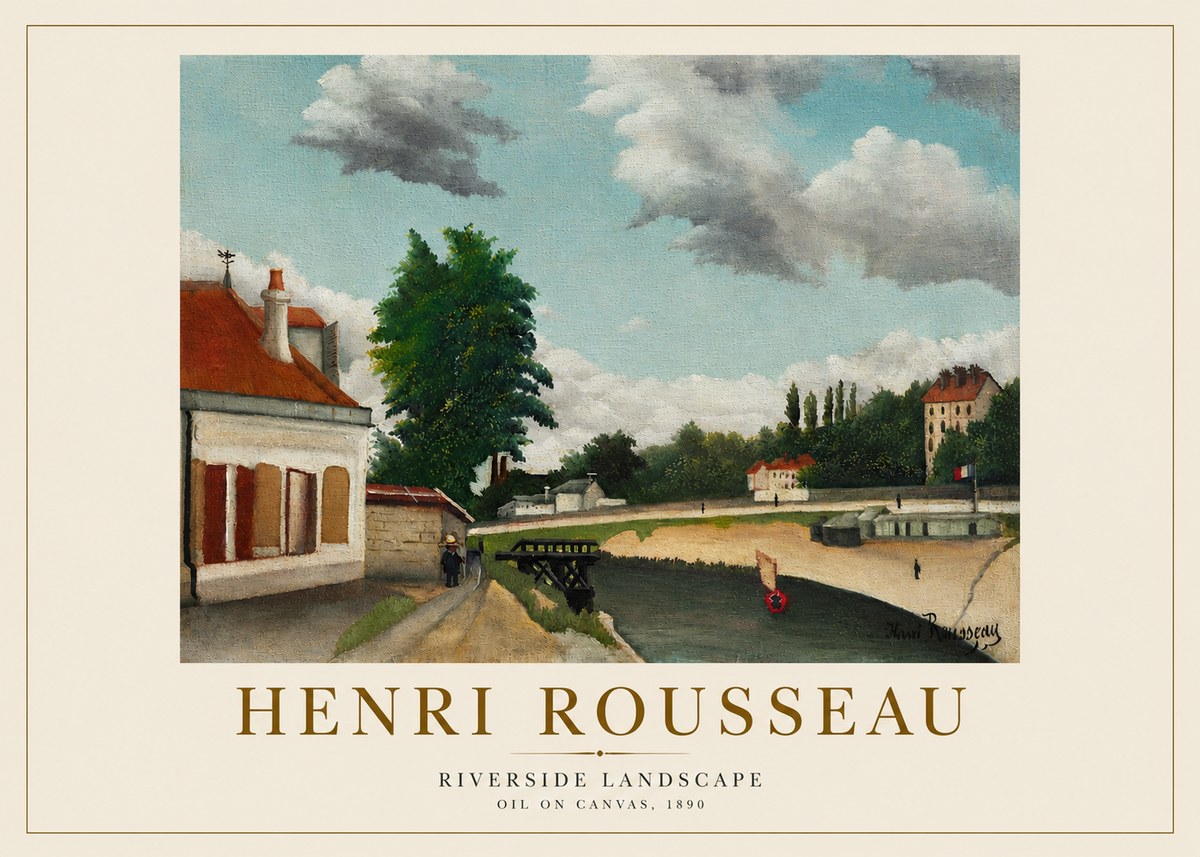 Rousseau Riverside Landscape No5 - Plakát