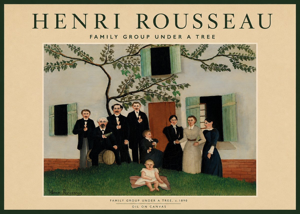 Rousseau Family Group Under a Tree No2 - Plakát