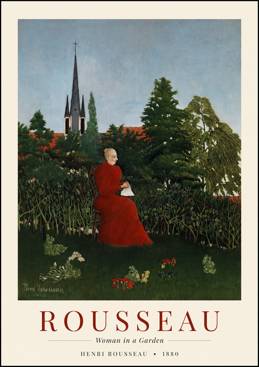 Rousseau Woman in a Garden No1 - Plakát