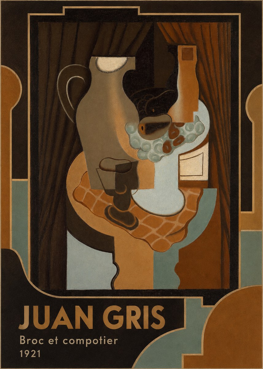 Juan Gris Broc Et Compotier No4 - Plakát