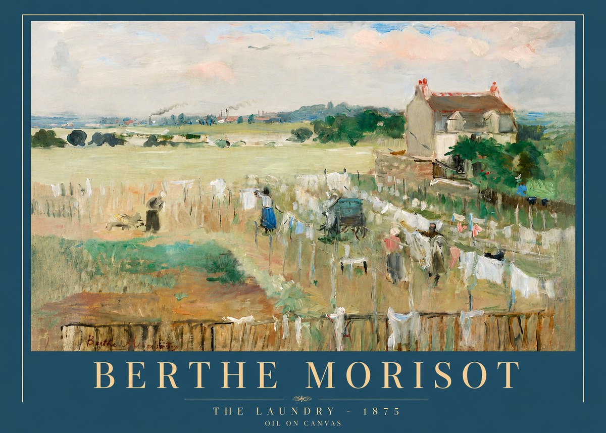 Berthe Morisot The Laundry - 1875 No5 - Plakát