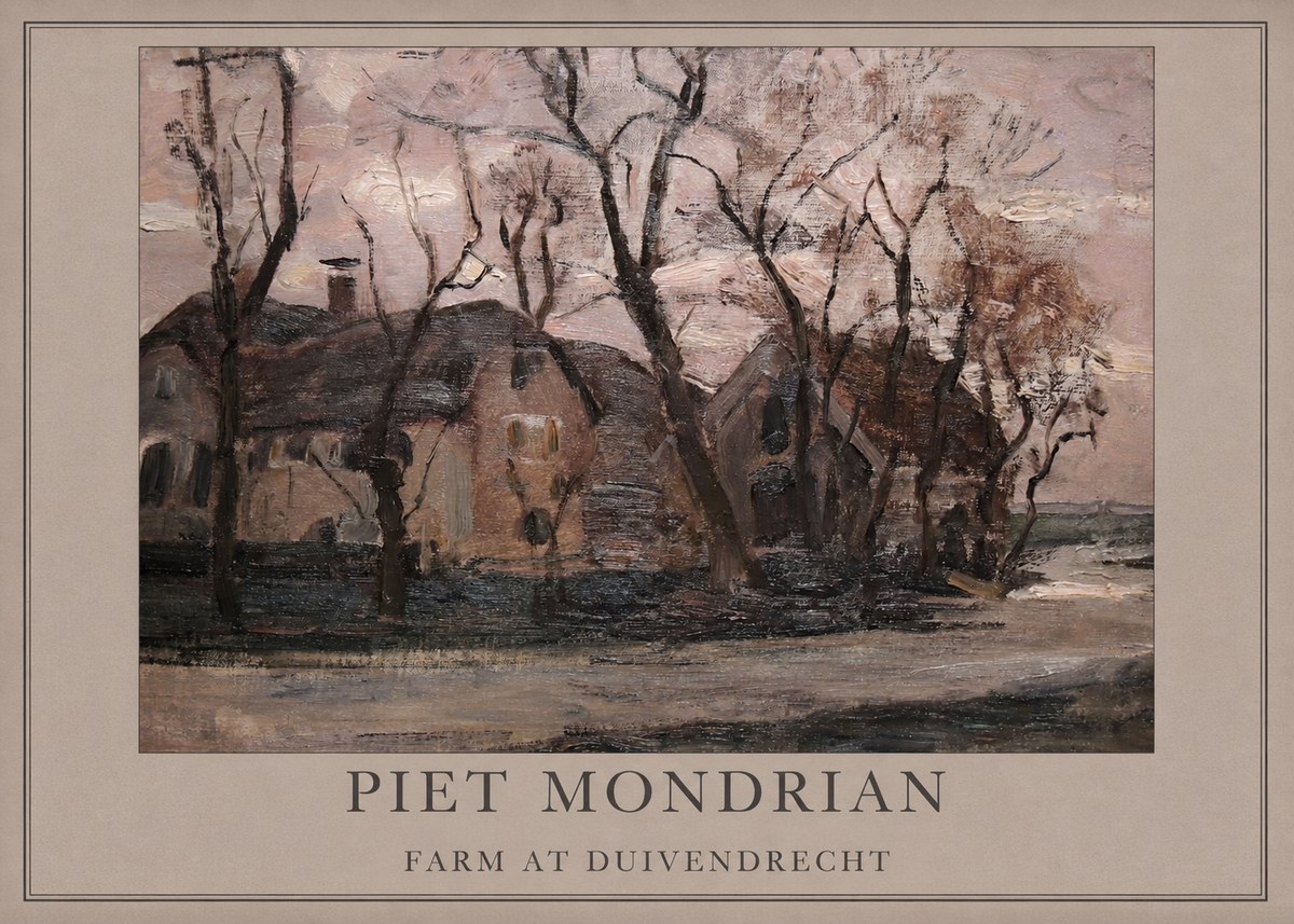 Piet Mondrian Farm at Duivendrecht No2 - Plakát