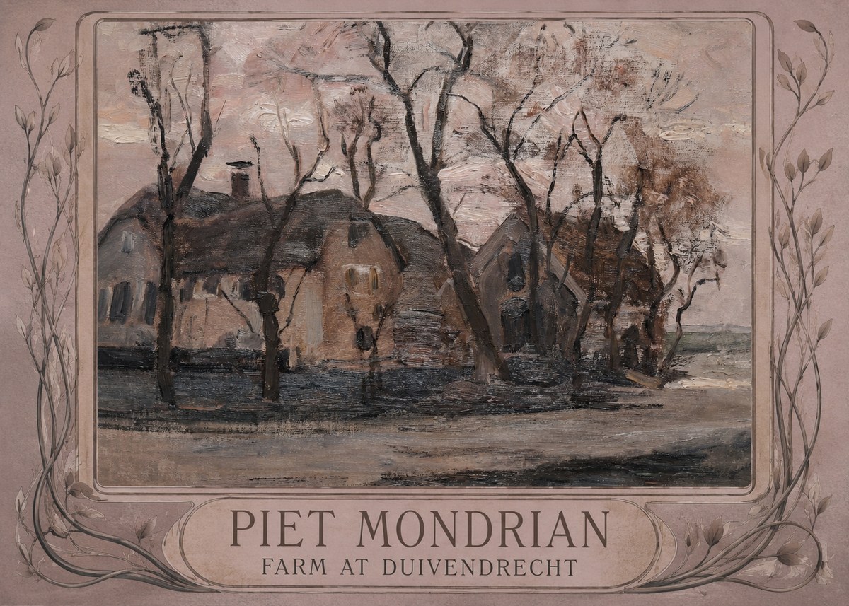 Piet Mondrian Farm at Duivendrecht No4 - Plakát